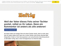 Bild zum Artikel: Weil der Vater dieses Foto seiner Tochter postet, rettet es ihr Leben. Denn ein Kommentar ist...