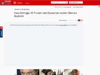 Bild zum Artikel: Insa-Umfrage - Kanzlerin in Bedrängnis: 40 Prozent der Deutschen wollen Merkels Rücktritt