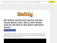 Bild zum Artikel: Die Polizei schickt den Taucher auf den Grund dieses Sees. Was er dort findet, wird dir das Blut...