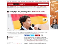 Bild zum Artikel: AfD-Chefin Petry über Grenzkontrollen: 'Notfalls auch von der Schusswaffe Gebrauch machen'