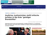 Bild zum Artikel: Asylkrise: Justizminister stellt kritische Juristen in die Ecke 'geistiger Brandstifter'