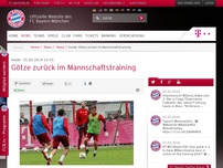 Bild zum Artikel: Inside:Götze zurück im Mannschaftstraining