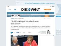 Bild zum Artikel: Schäubles Haushalt: Die Flüchtlingskosten laufen aus dem Ruder