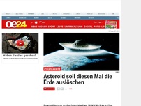 Bild zum Artikel: Asteroid soll diesen Mai die Erde auslöschen