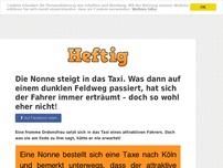 Bild zum Artikel: Die Nonne steigt in das Taxi. Was dann auf einem dunklen Feldweg passiert, hat sich der Fahrer...