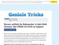 Bild zum Artikel: Darum solltest du Babypuder in dein Bett streuen. Der Effekt ist nicht zu toppen.