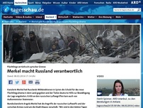 Bild zum Artikel: Merkel gibt Russland Schuld an neuem Flüchtlingsdrama