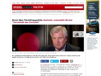 Bild zum Artikel: Streit über Flüchtlingspolitik: Seehofer unterstellt Merkel 'Herrschaft des Unrechts'