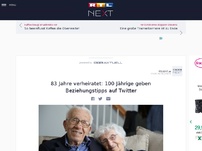 Bild zum Artikel: 83 Jahre verheiratet: 100-Jährige geben Beziehungstipps auf Twitter