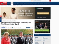 Bild zum Artikel: Französischer Premier attackiert Merkel - Valls lehnt Kontingente für Verteilung von Flüchtlingen in der EU ab