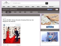 Bild zum Artikel: 17.02.2016 | Ariana Grande, 'Focus On Me': Ariana Grandes Grammy-Kleid war der Hingucker des Abends