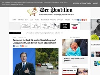 Bild zum Artikel: Cameron fordert EU-weite Umstellung auf Linksverkehr, um Brexit noch abzuwenden