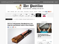 Bild zum Artikel: Rückruf unbegründet: Plastikteilchen laut Experten gesündeste Zutat in Mars-Riegeln