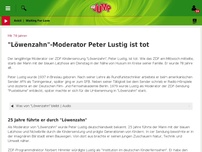 Bild zum Artikel: Peter Lustig im Alter von 78 Jahren gestorben | MDR JUMP