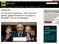 Bild zum Artikel: US-General Breedlove: „Die USA sind bereit, gegen Russland in Europa zu kämpfen und es zu besiegen'