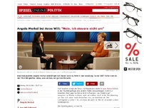 Bild zum Artikel: Merkel bei Anne Will: 'Nein, ich steuere nicht um'