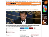 Bild zum Artikel: Hollywood: Oscars 2016 - Endlich gewinnt DiCaprio