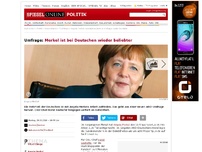Bild zum Artikel: Umfrage: Merkel ist bei Deutschen wieder beliebter