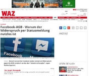 Bild zum Artikel: Facebook-AGB - Warum der Widerspruch per Statusmeldung nutzlos ist
