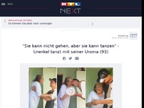 Bild zum Artikel: 'Sie kann nicht gehen, aber sie kann tanzen' - Urenkel tanzt mit seiner Uroma (93)