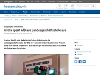 Bild zum Artikel: Antifa verschraubt Tür der AfD-Landesgeschäftsstelle