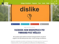 Bild zum Artikel: Facebook: Kein Widerspruch per Pinnwand-Post möglich