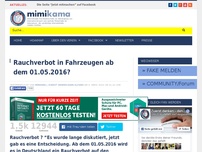 Bild zum Artikel: Rauchverbot in Fahrzeugen ab dem 01.05.2016?