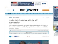 Bild zum Artikel: Emnid-Umfrage: Mehr als jeder Dritte hält die AfD für wählbar