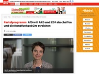 Bild zum Artikel: Parteiprogramm: AfD will ARD und ZDF abschaffen und die Rundfunkgebühr streichen