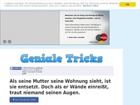 Bild zum Artikel: Als seine Mutter seine Wohnung sieht, ist sie entsetzt. Doch als er Wände einreißt, traut...