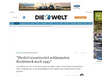 Bild zum Artikel: Sahra Wagenknecht: 'Merkel verantwortet schlimmsten Rechtsruck nach 1945'