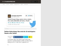 Bild zum Artikel: Twitter-Geburtstag: Das sind die 10 wichtigsten Tweets aller Zeiten