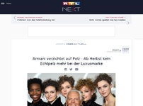 Bild zum Artikel: Armani verzichtet auf Pelz - Ab Herbst kein Echtpelz mehr bei der Luxusmarke