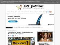 Bild zum Artikel: Feministinnen fordern Umbenennung von Mannheim in Menschheim