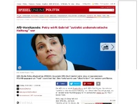 Bild zum Artikel: AfD-Vorsitzende: Petry wirft Gabriel 'zutiefst undemokratische Haltung' vor