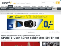 Bild zum Artikel: SPORT1-User küren schönstes Trikot der EM