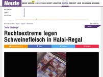 Bild zum Artikel: 'Halal Challenge': Rechtsextreme legen Schweinefleisch in Halal-Regal