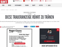 Bild zum Artikel: Diese Traueranzeige rührt zu Tränen