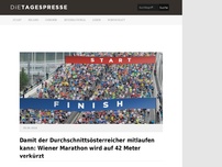 Bild zum Artikel: Damit der Durchschnittsösterreicher mitlaufen kann: Wiener Marathon wird auf 42 Meter verkürzt