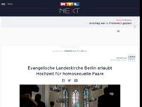 Bild zum Artikel: Evangelische Landeskirche Berlin erlaubt Hochzeit für homosexuelle Paare