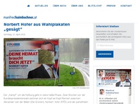 Bild zum Artikel: Norbert Hofer aus Wahlplakaten „gesägt“