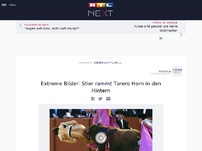 Bild zum Artikel: Extreme Bilder: Stier rammt Torero Horn in den Hintern