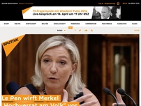 Bild zum Artikel: Le Pen wirft Merkel „Hochverrat am Volk“ vor