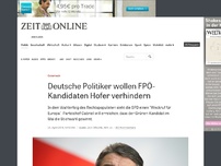 Bild zum Artikel: Österreich: Deutsche Politiker wollen FPÖ-Kandidaten Hofer verhindern