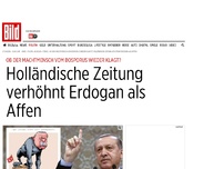 Bild zum Artikel: Ob er wieder klagt? - Holländische Zeitung verhöhnt Erdogan als Affen