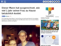 Bild zum Artikel: Dieser Mann hat ausgerechnet, wie viel 1 Jahr seiner Frau zu Hause tatsächlich kostet.