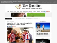 Bild zum Artikel: Mysteriös: 60% aller Bayern-Fans plötzlich Anhänger von Atlético Madrid