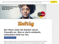 Bild zum Artikel: Der Mann zieht die Kleider seiner Freundin an. Was er darin entdeckt, schockiert nicht nur ihn.