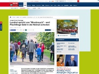 Bild zum Artikel: Vorwurf ohne Grundlage - Landrat schimpft über 'Missbrauch' - weil Flüchtlinge Geld in die Heimat schicken