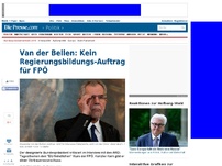 Bild zum Artikel: Van der Bellen: Kein Regierungsbildungs-Auftrag für FPÖ